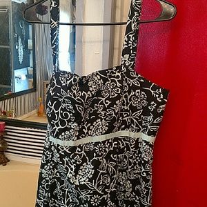 Aqua and black dress